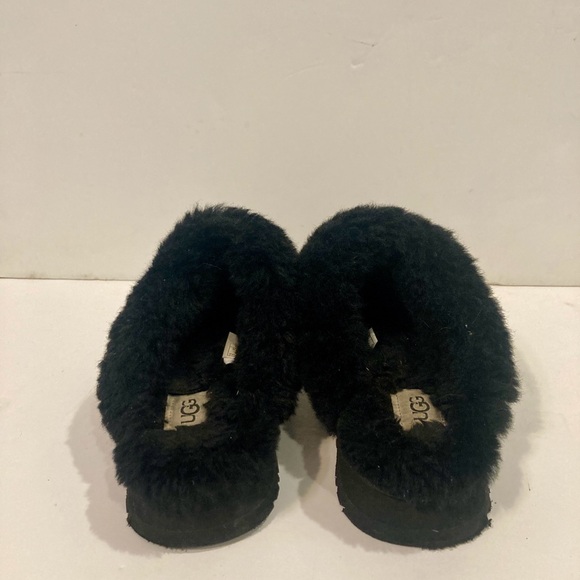 UGG Disquette Chopd Black Suede Slippers #1129230 size 7 - Picture 4 of 8
